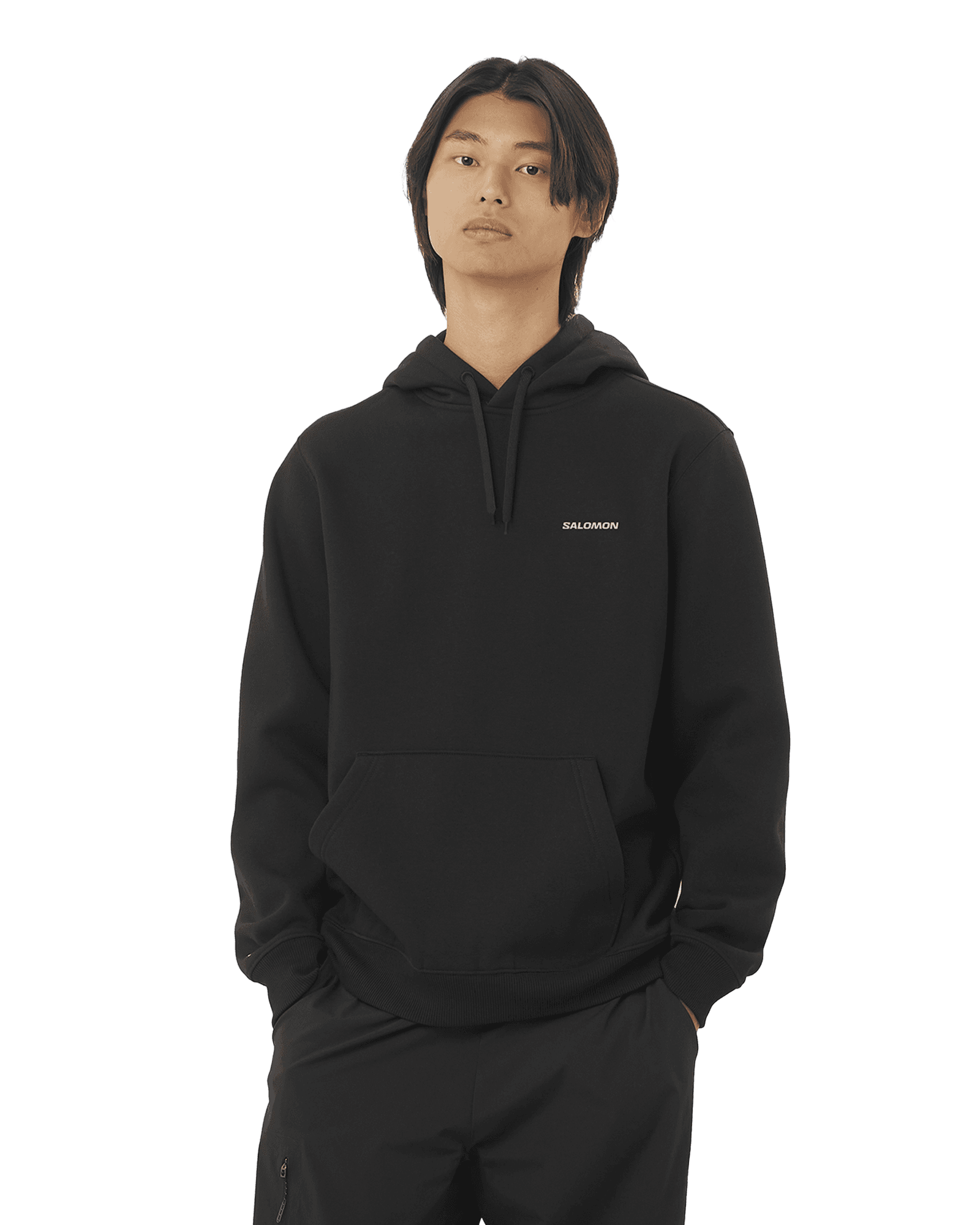 Salomon Logo Hoodie M Deep Black