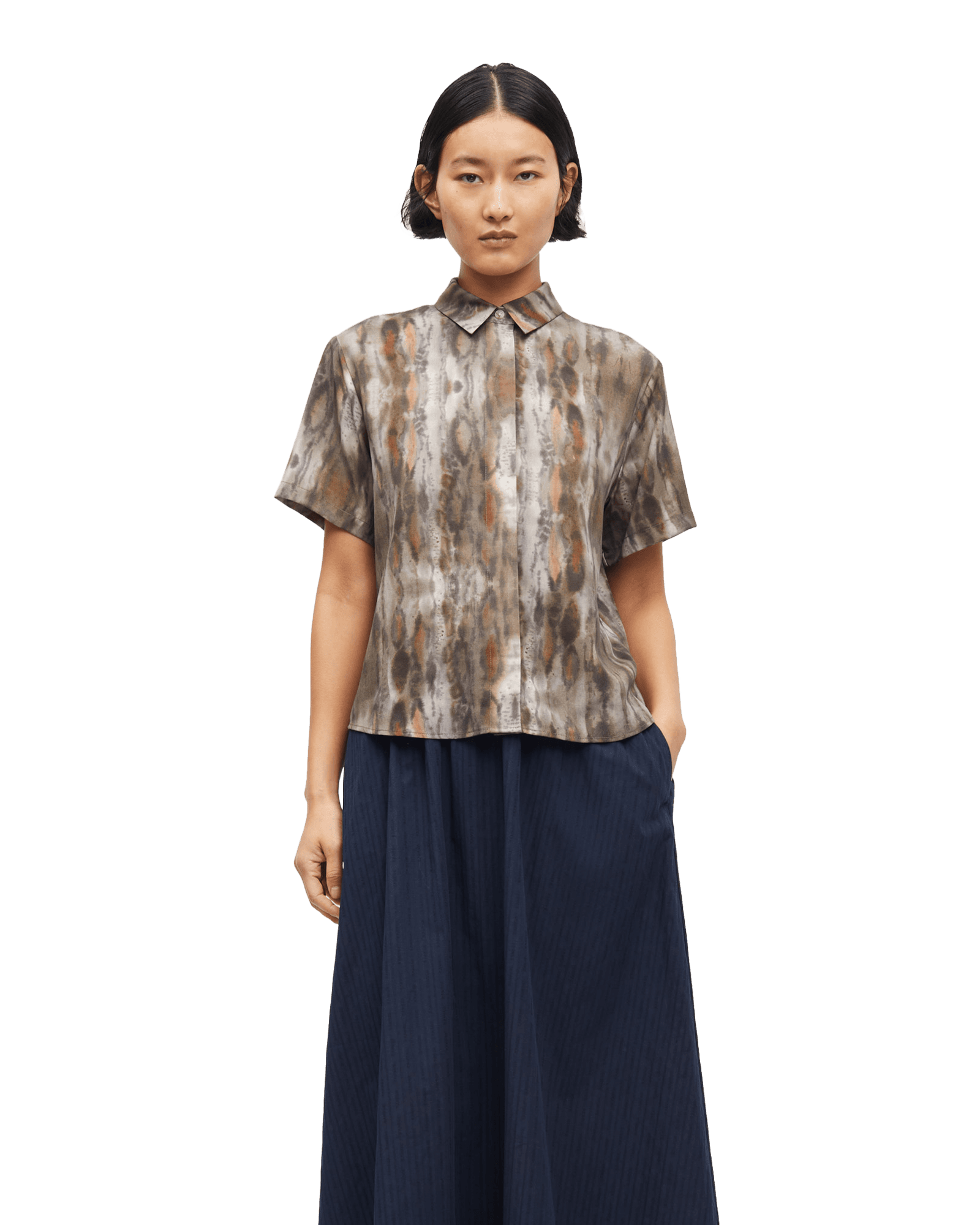 Mina S/S shirt 14028 W Aquarel Animal Greige