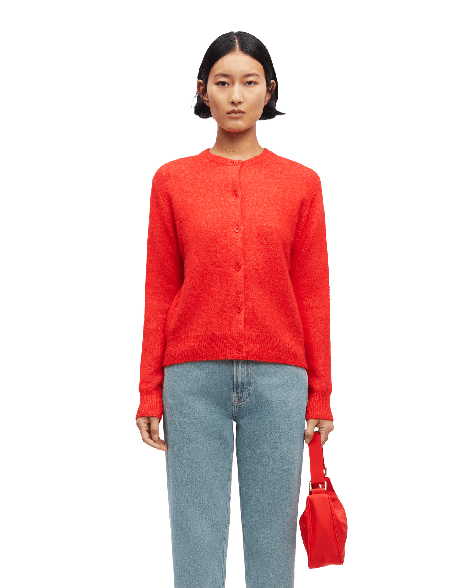 Nor Short Cardigan 7355 W Flame Scarlet