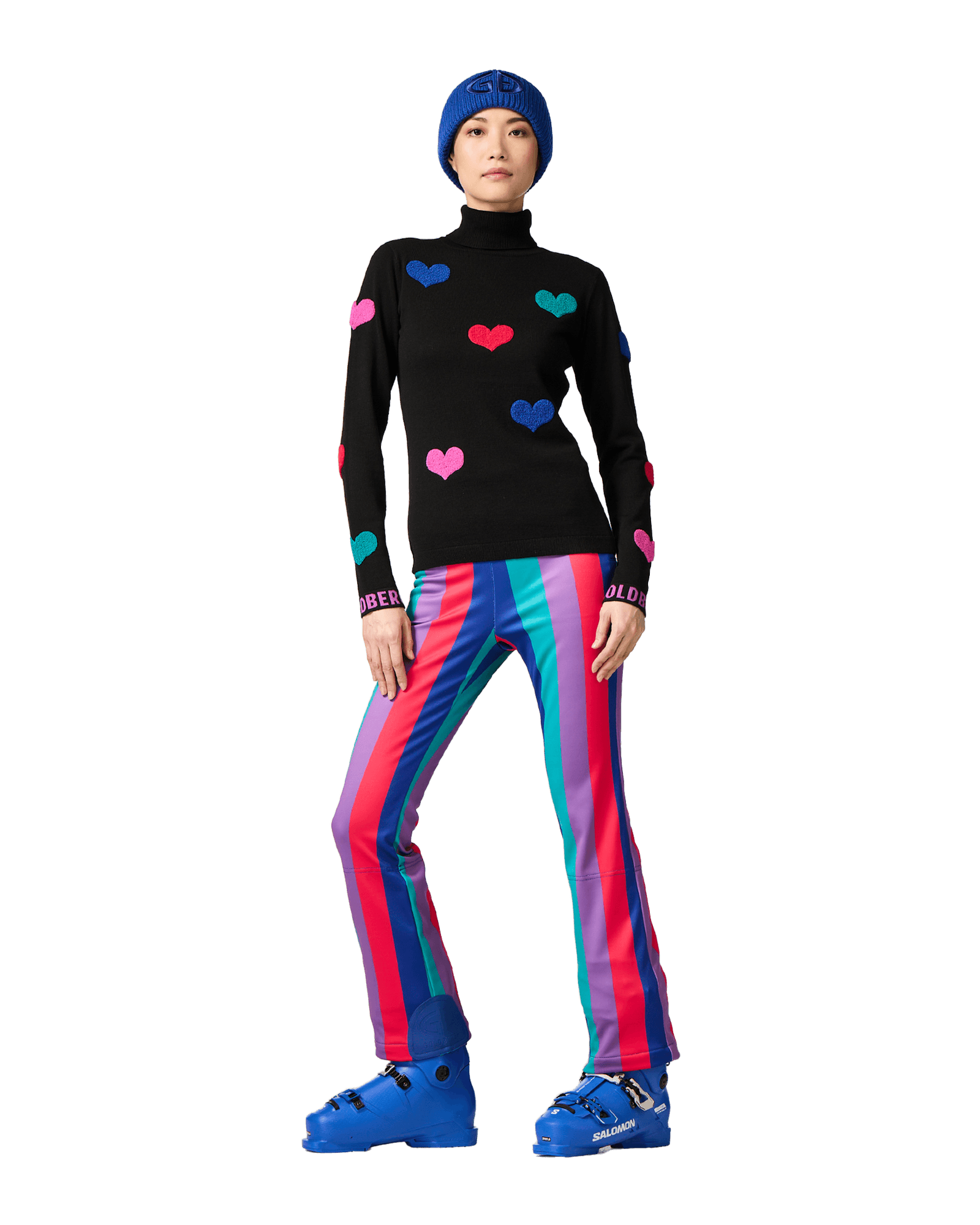 Bacio Long Sleeve Knit Sweater Black/white