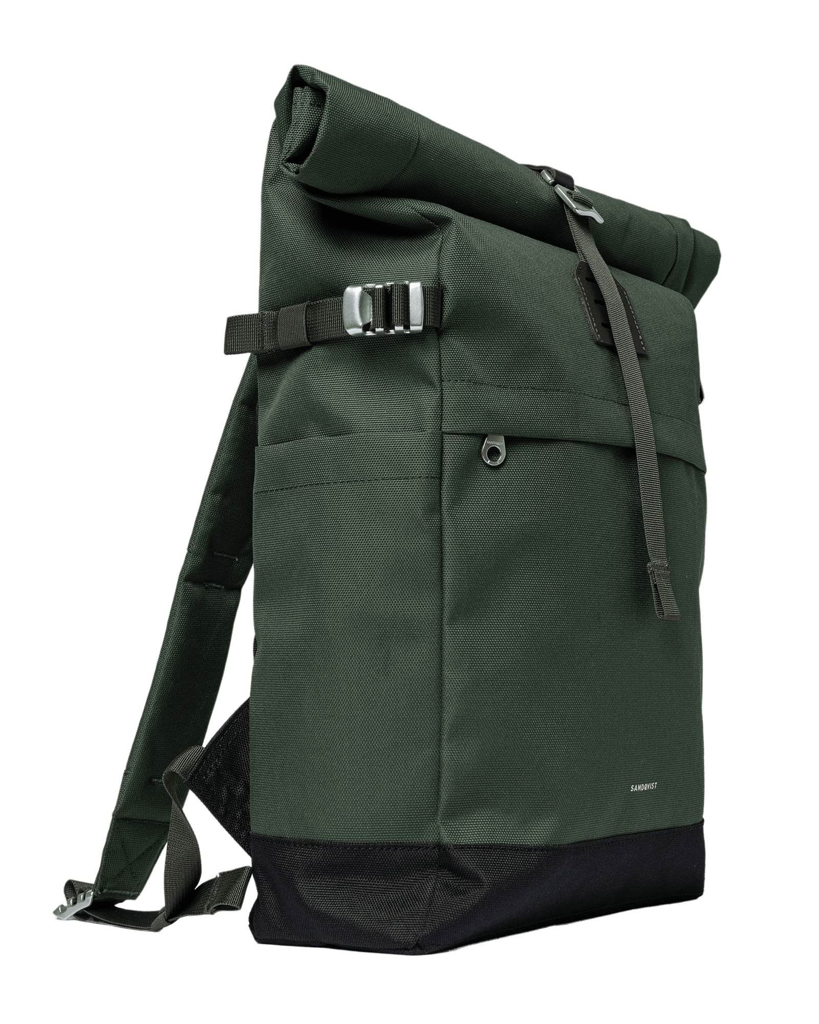 Dawn Green with dark brown leather