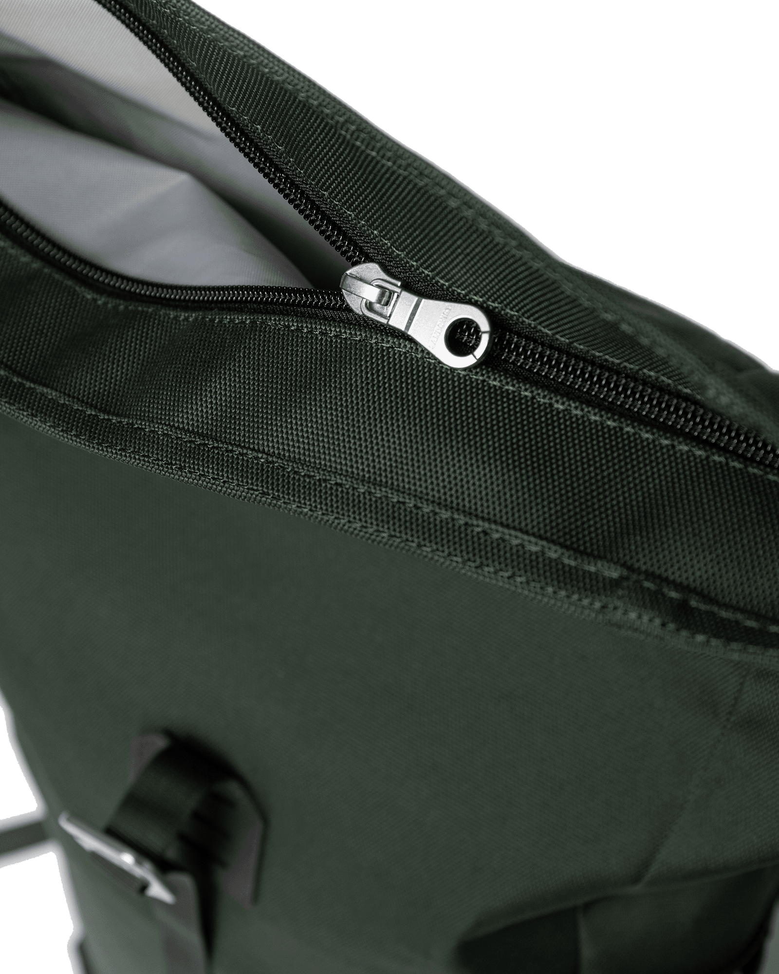 Dawn Green with dark brown leather