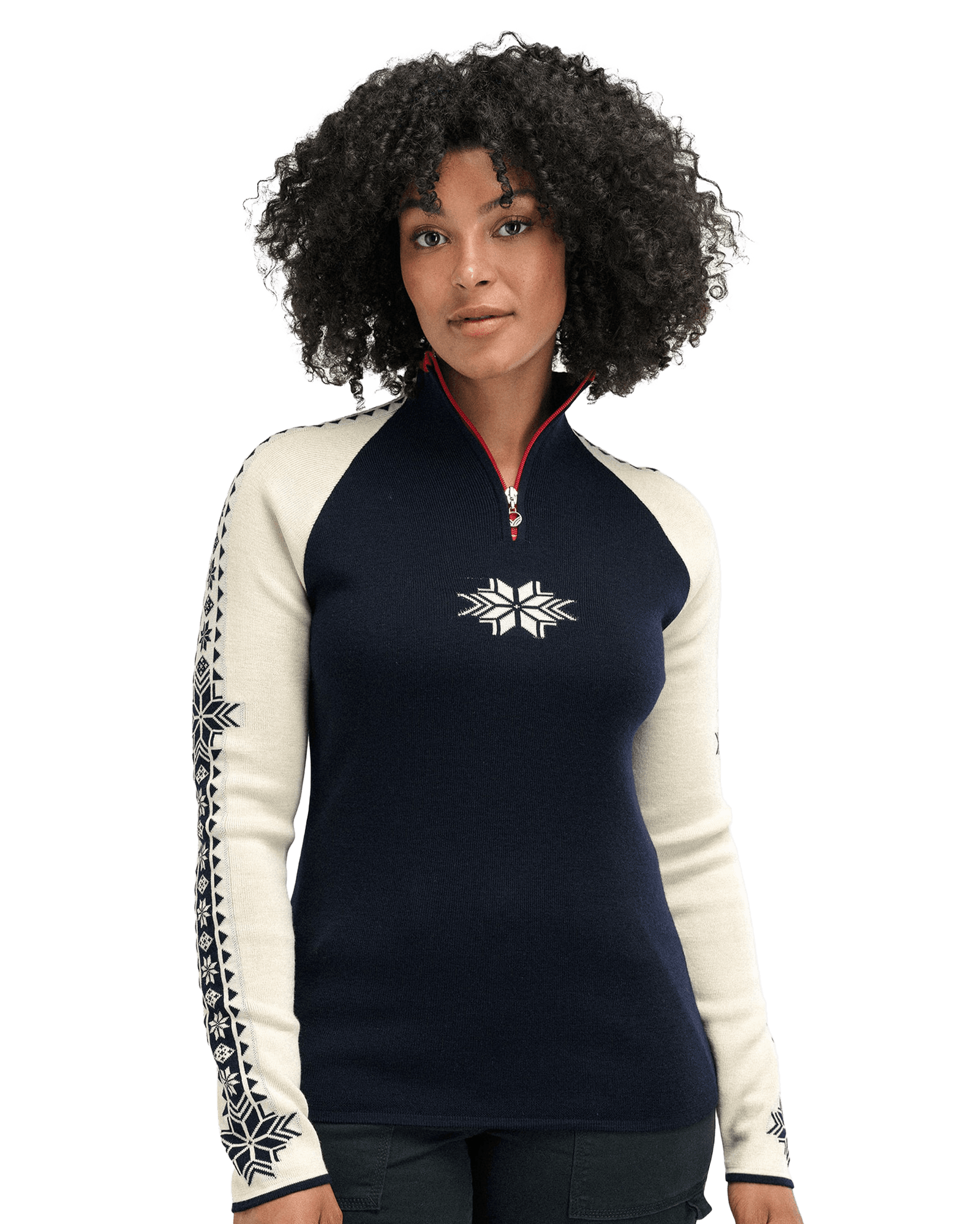 Geilo Sweater W Navy Offwhite Raspberry