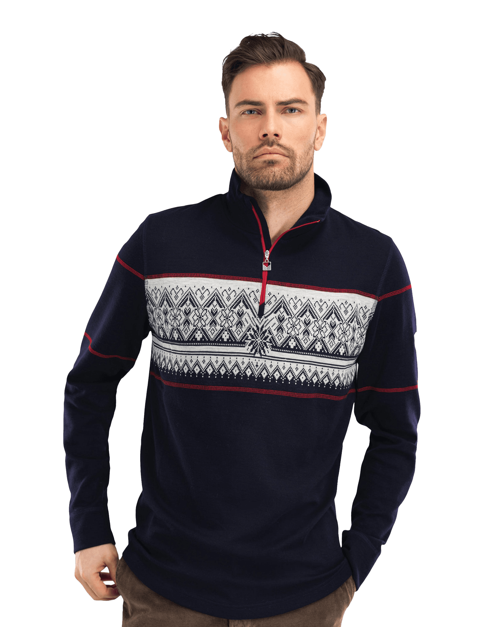 Moritz Masc Basic Sweater M Navy White Raspberry