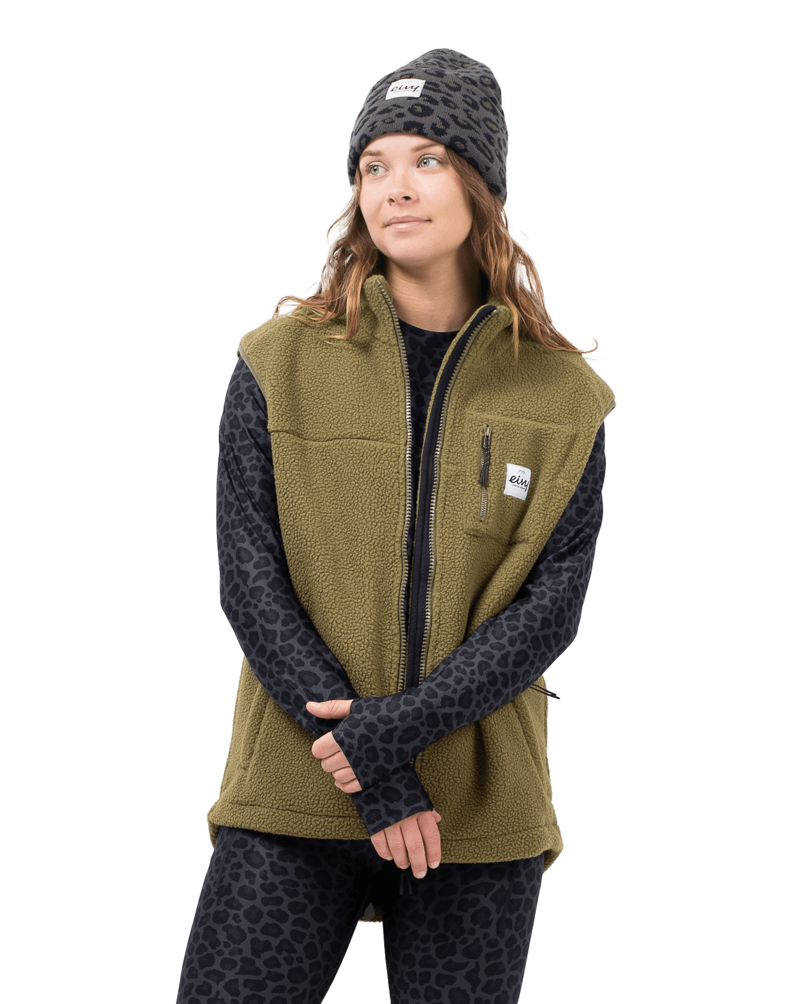 Lumberjackie Sherpa Vest Olive