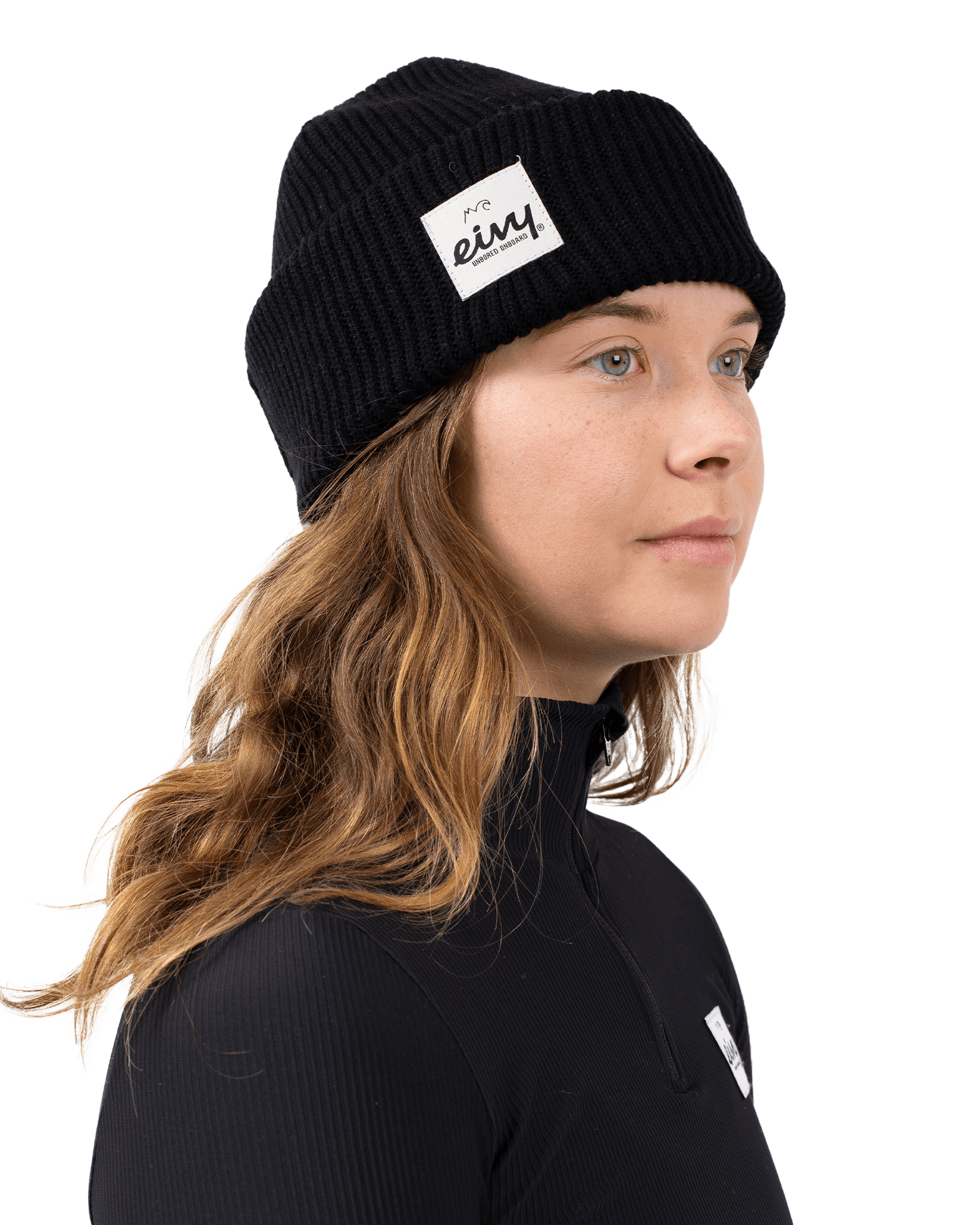 Foldable Knit Balaclava Beanie Black
