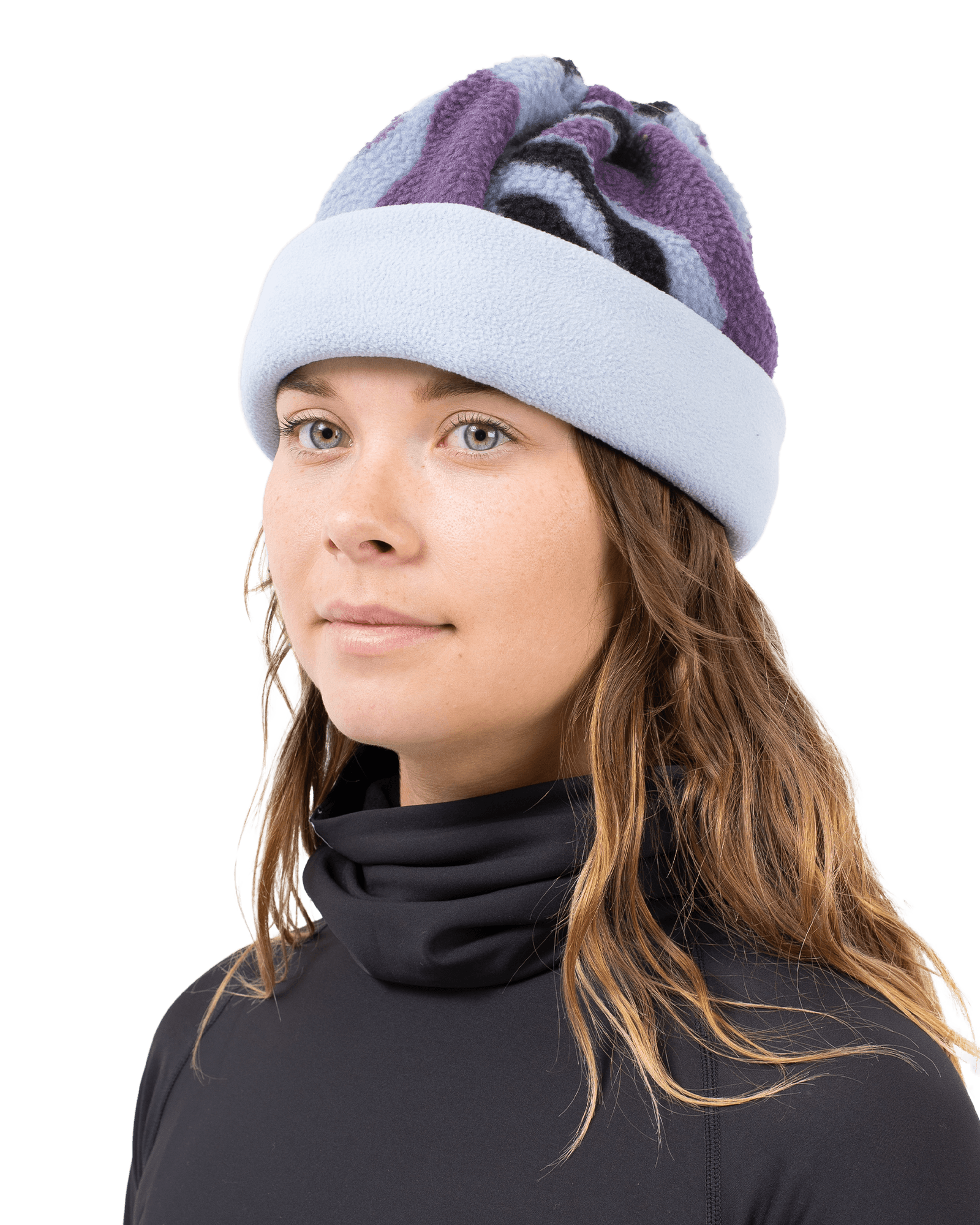 Beanie Sherpa Neckwarmer Purple Stray