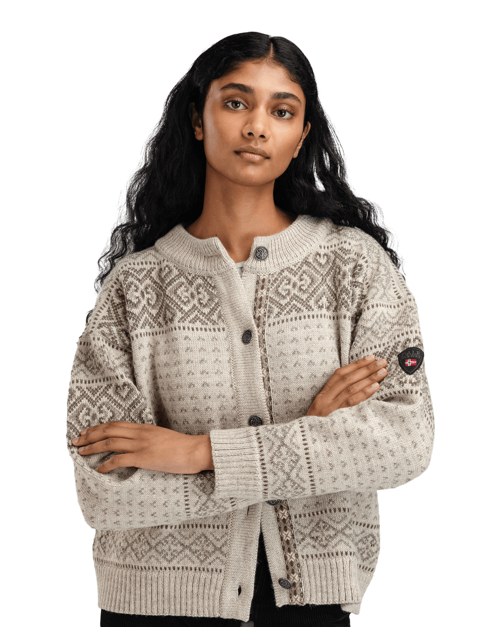 Hannah Fem. Cardigan W Vanillasugar Nutmeg Birch