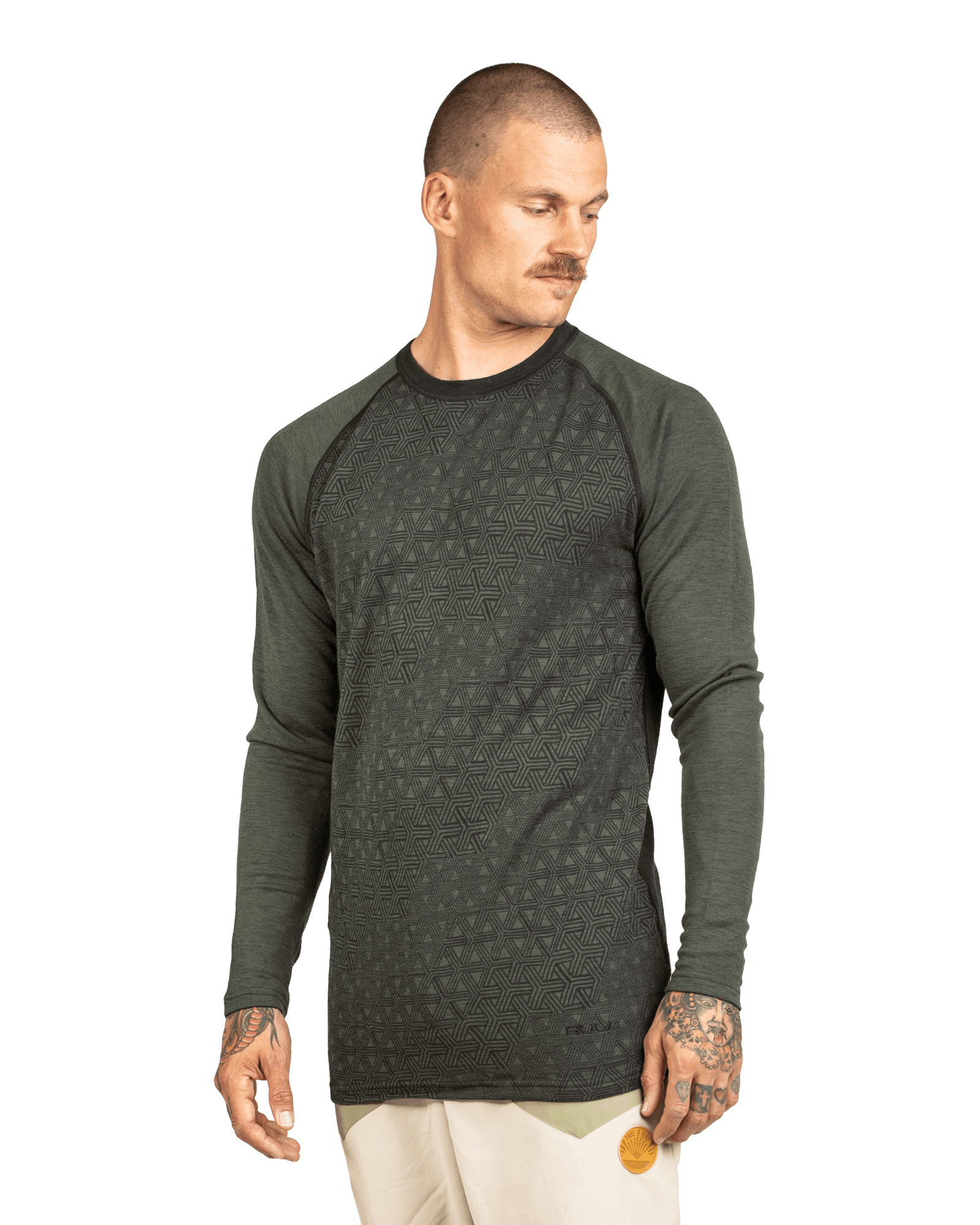 Geo Merino Wool Sleevecrew M Dolive