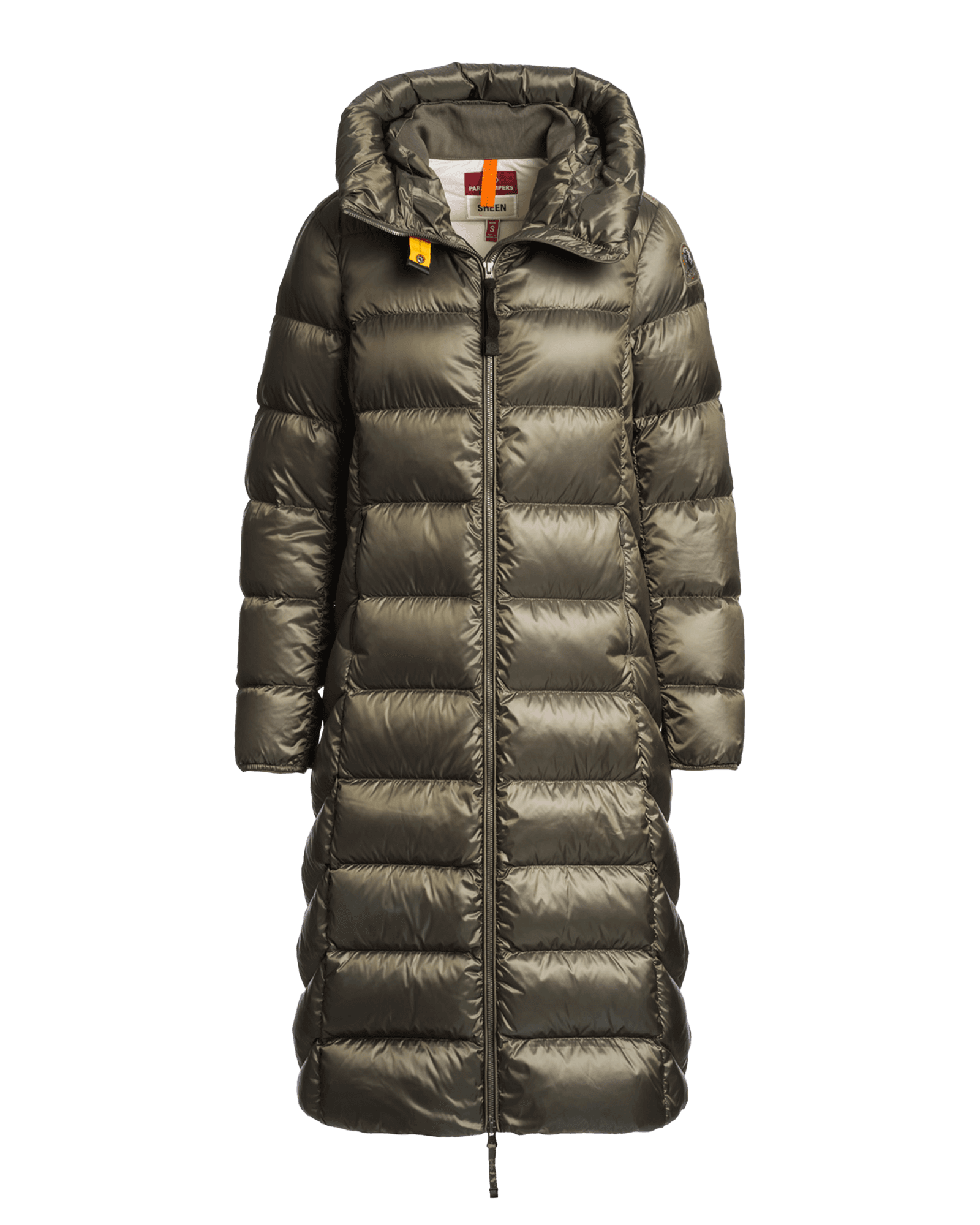 Leah Hooded Down Coat W Olive Grey