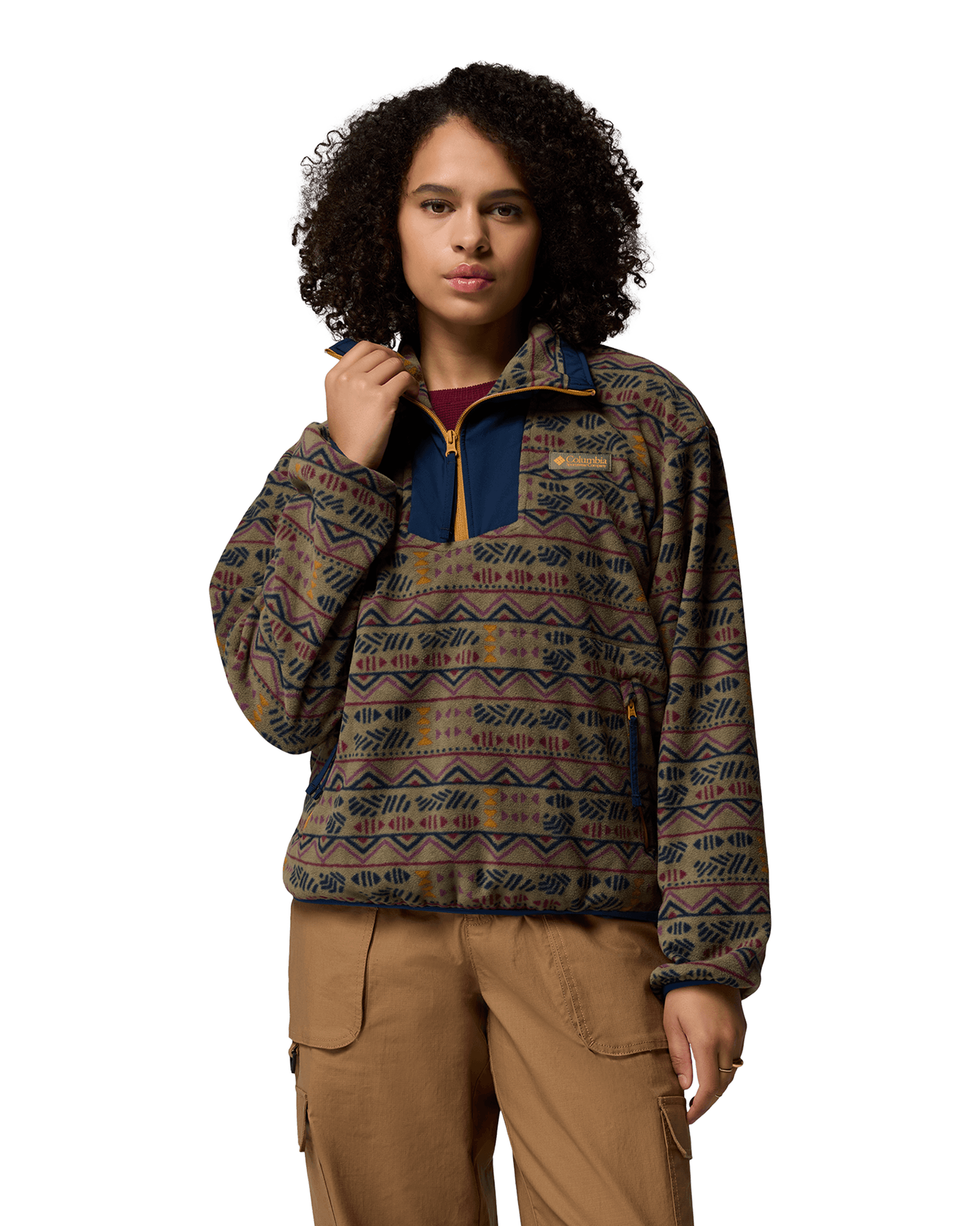 Sequoia Grove™ Printed Half Zip W Stone Green Horizons