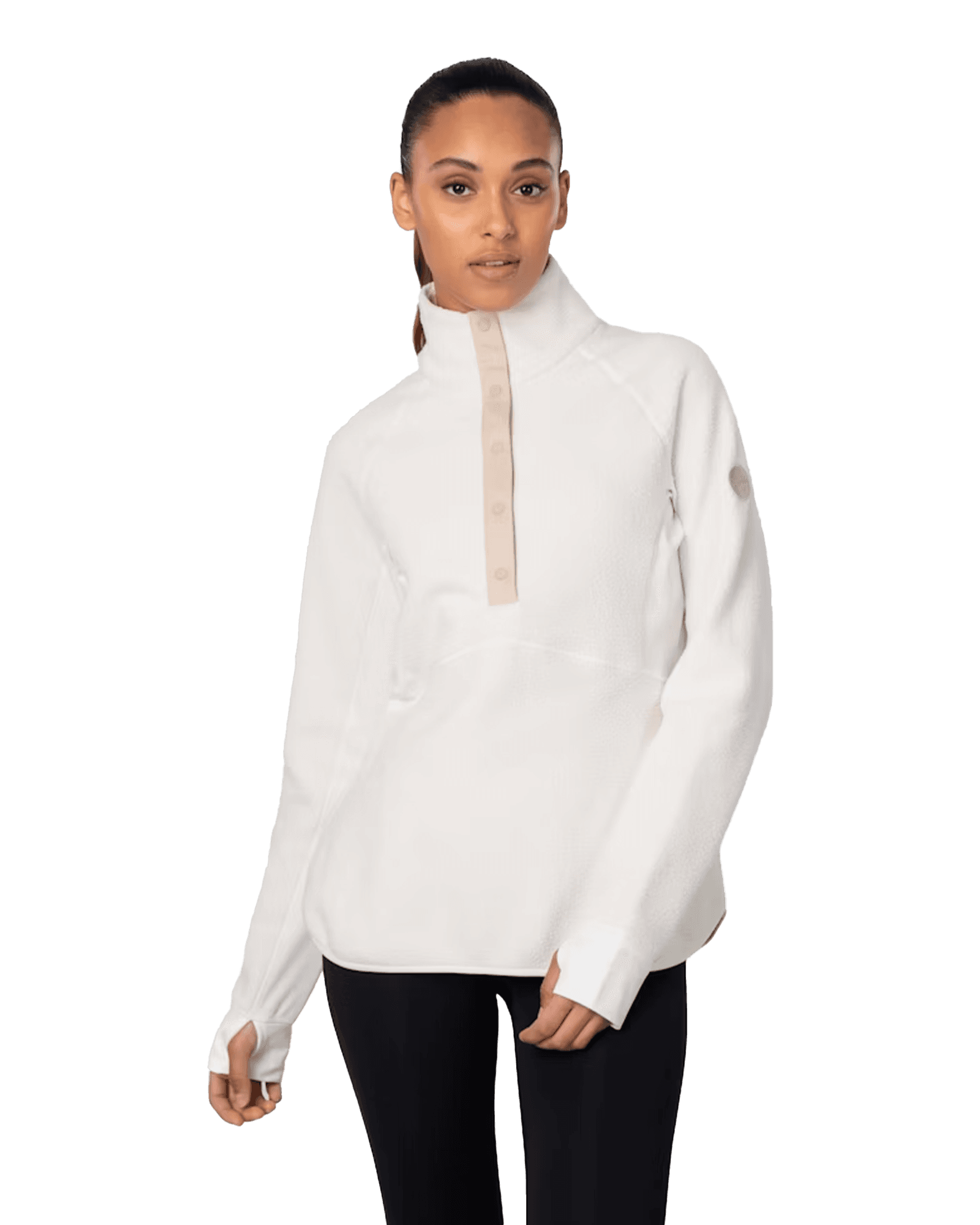 Fusion Pile Henley Tofu White