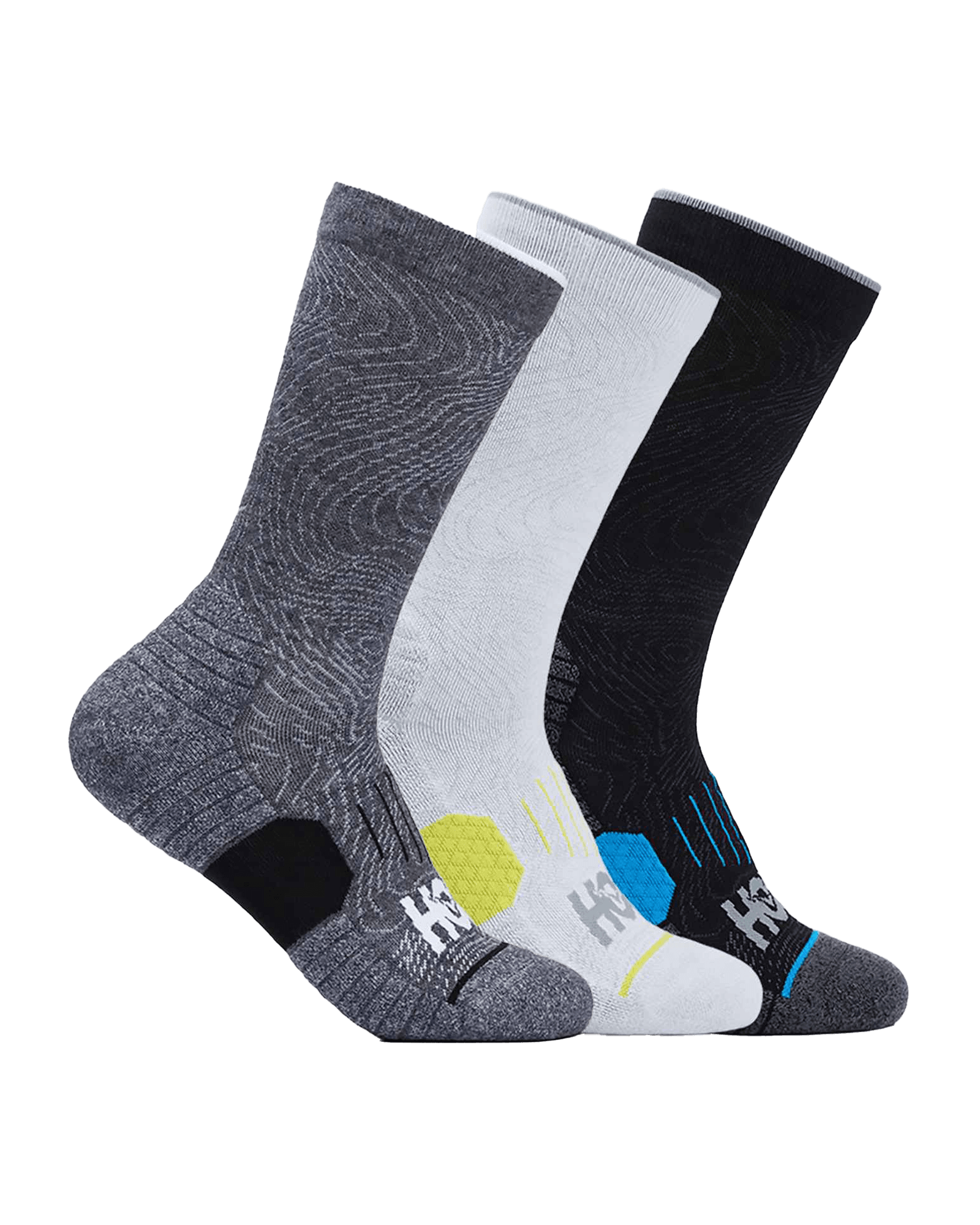 Crew Run Sock 3-Pack White / Black / Grey