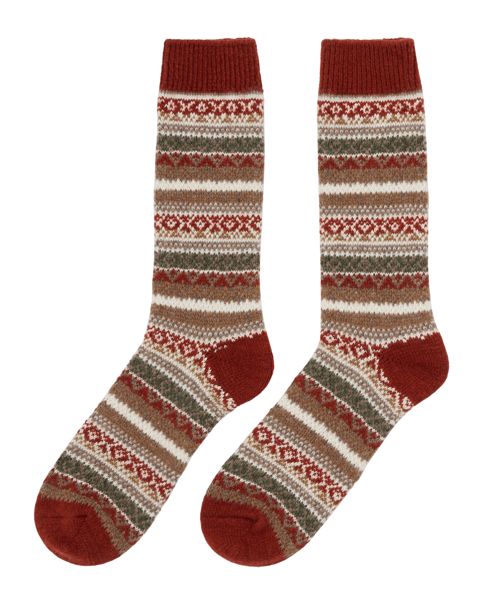 Skauen Mid Calf Socks Burnt Red
