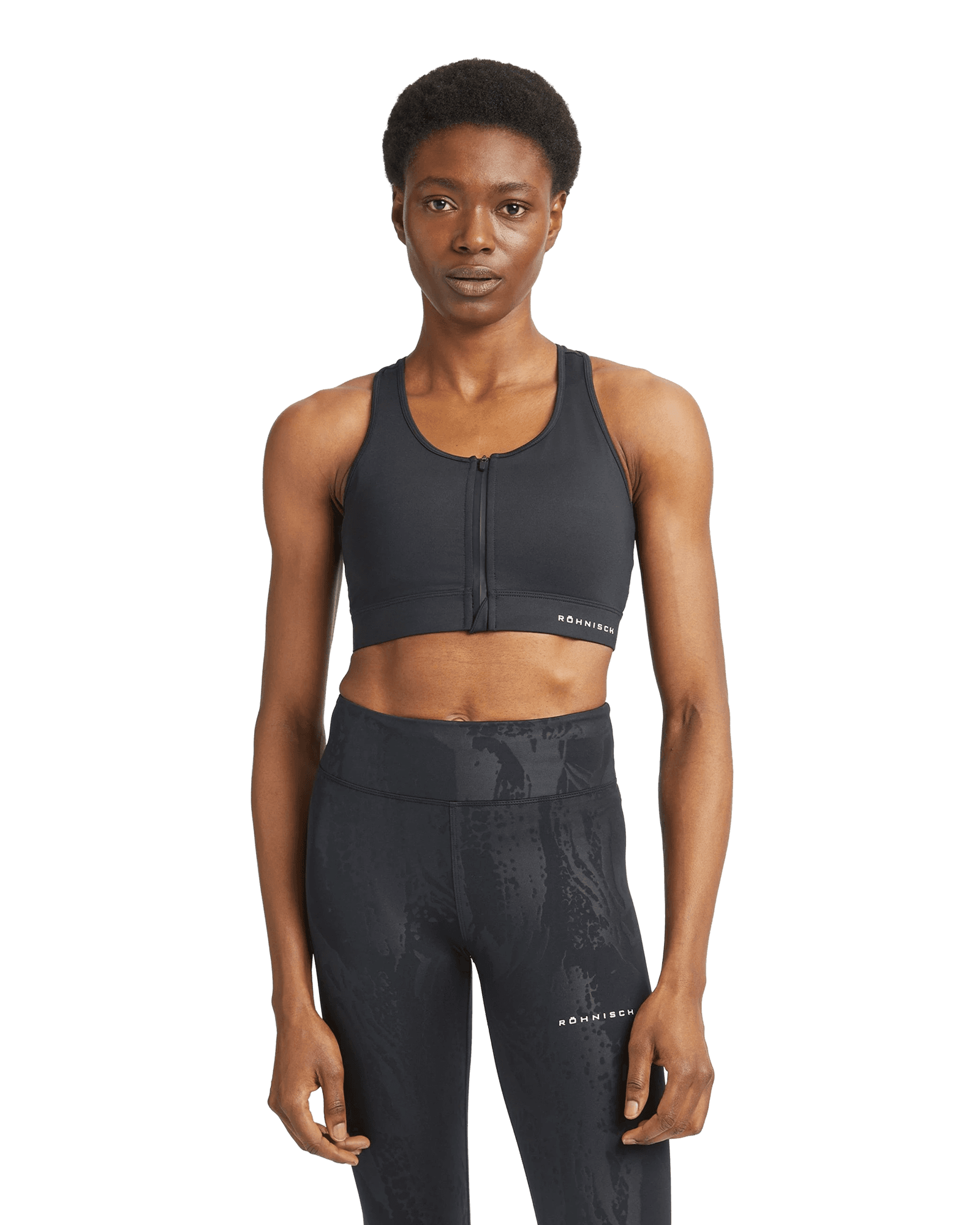 Essential Zip Sportsbra W Black