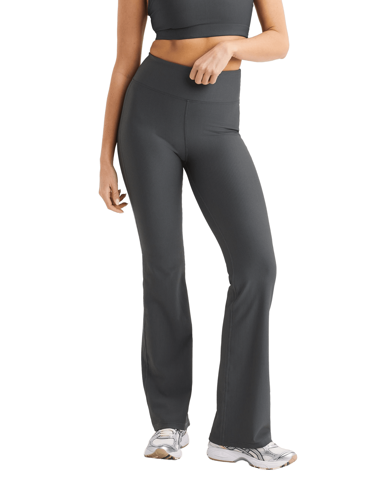 Ribbed R Flare HW Tight W Dark Shadow