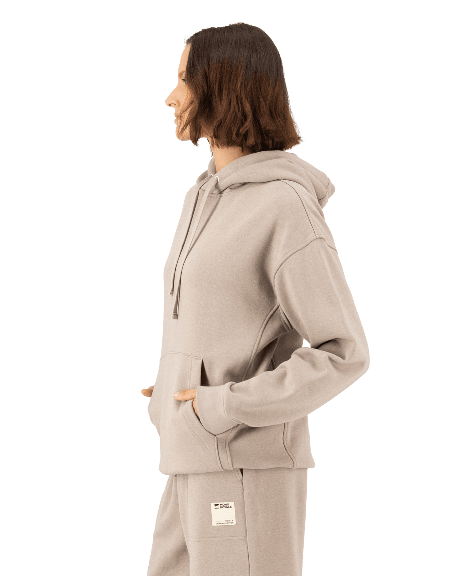 Verdant Merino Organic Cotton Hoody Taupe