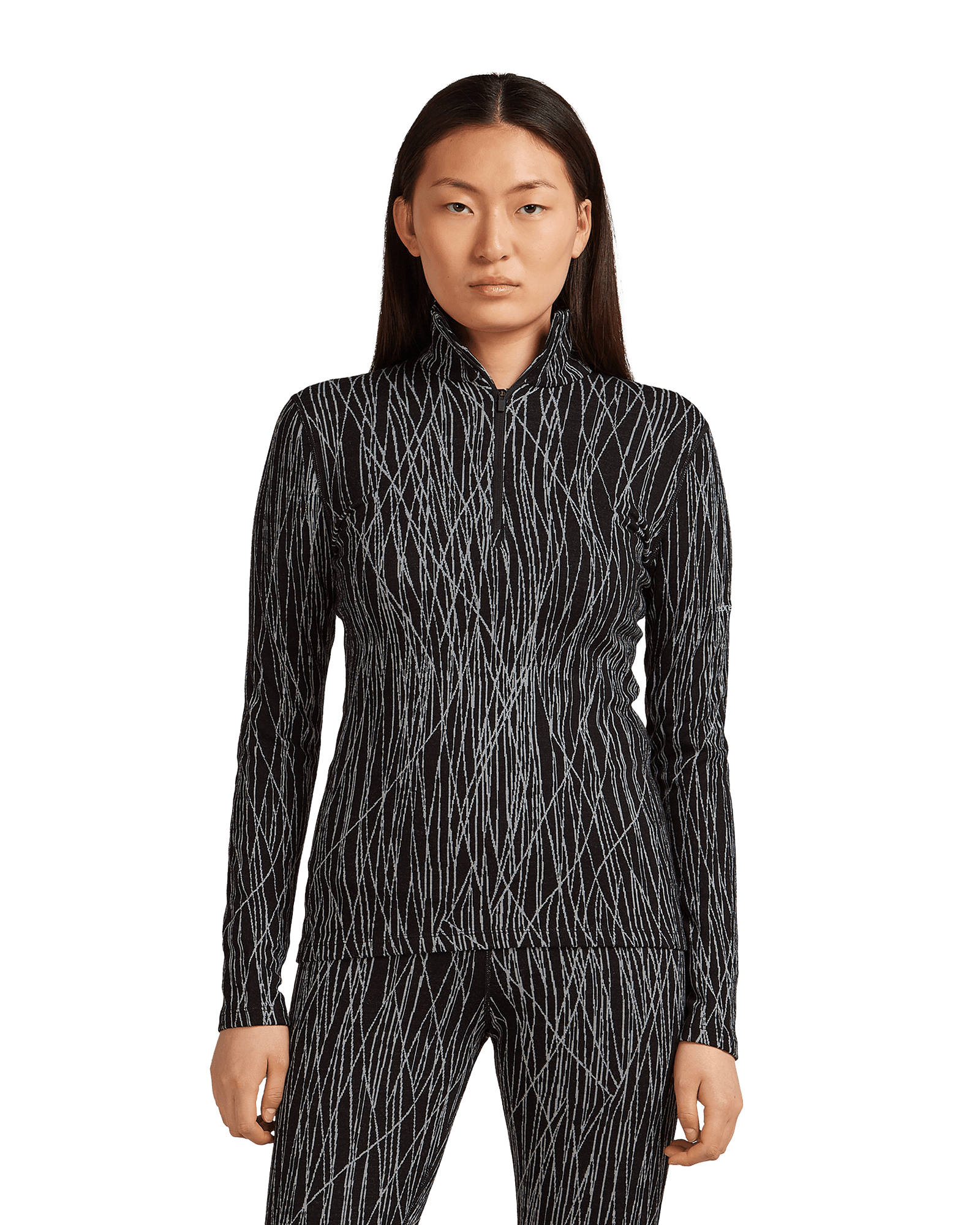 Mer 260 Vertex L/S Half Z Delta AOP W Black/Snow/J