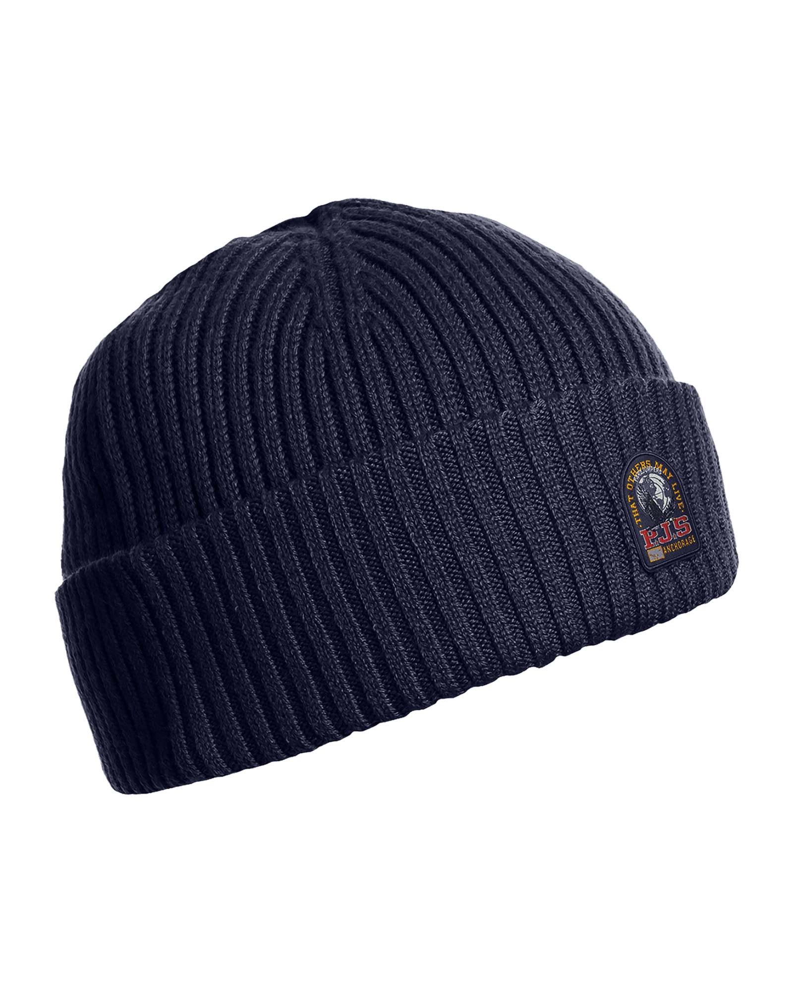 Rib Hat Knitted Beanie Blue Navy
