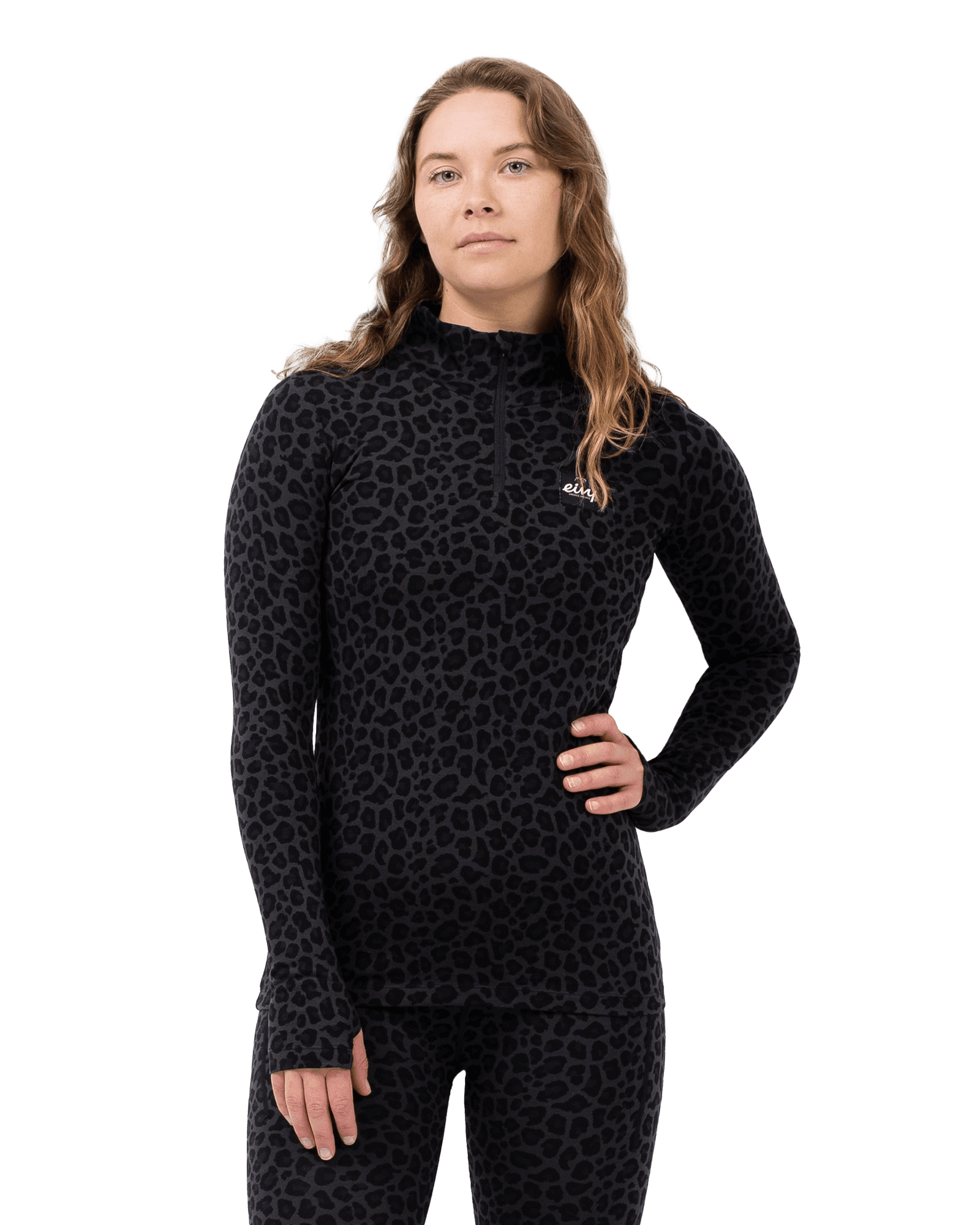 Journey Merino Wool Top Black Leopard