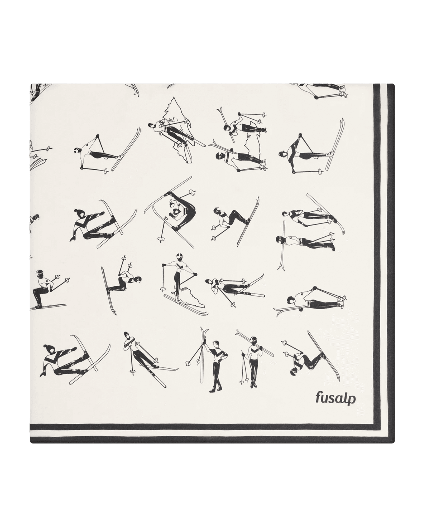 Silk Scarf Skieurs Neige