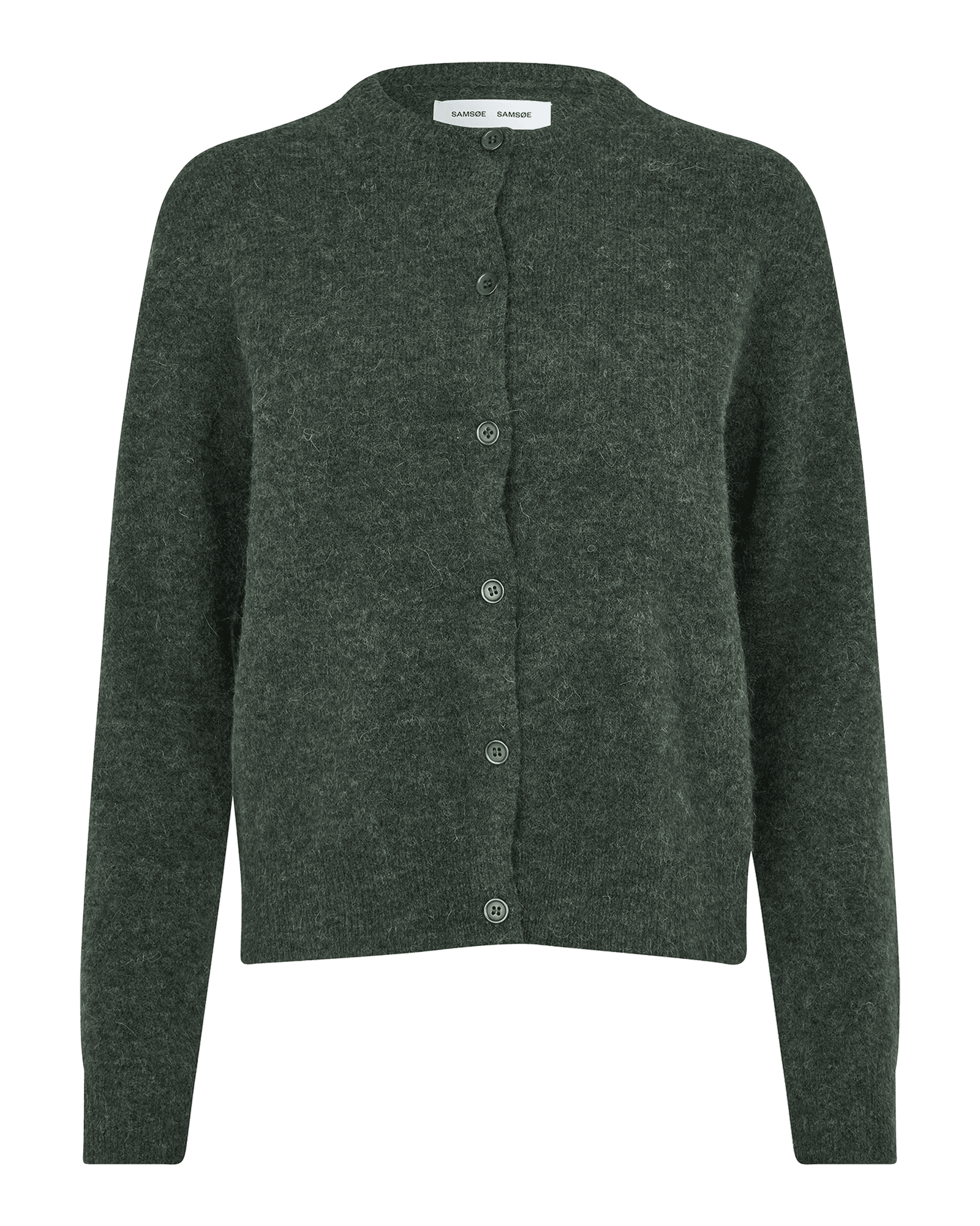 Nor Short Cardigan W Dark Evergreen Mel.