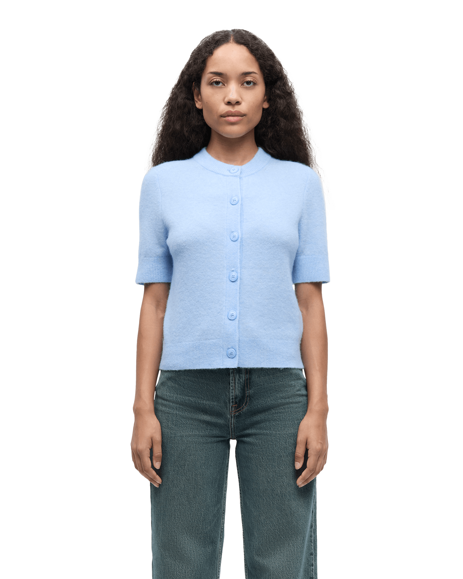 Sanoura S/S Cardigan W Cashmere Blue