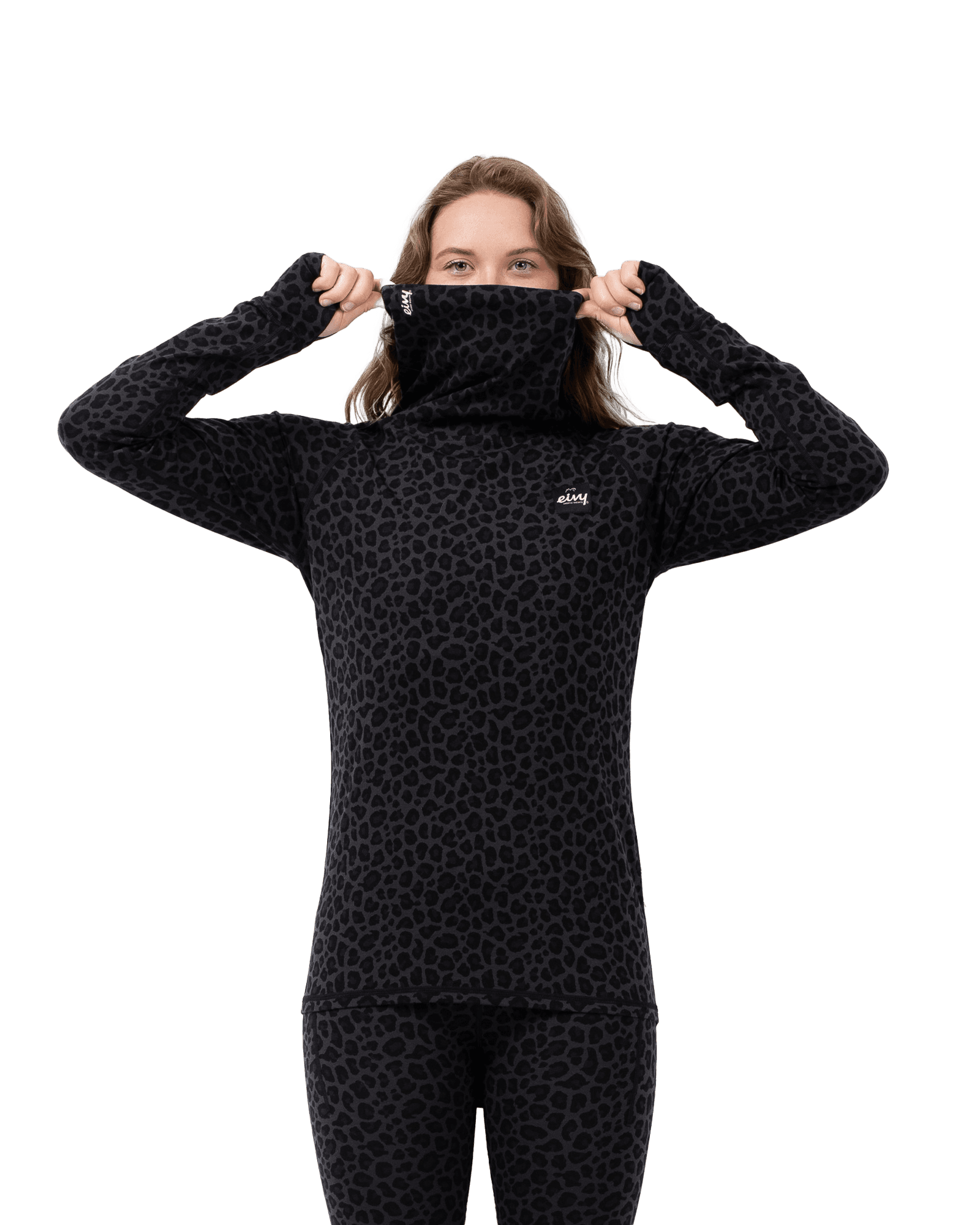 Icecold Merino Wool Gaiter Top W Black Leopard