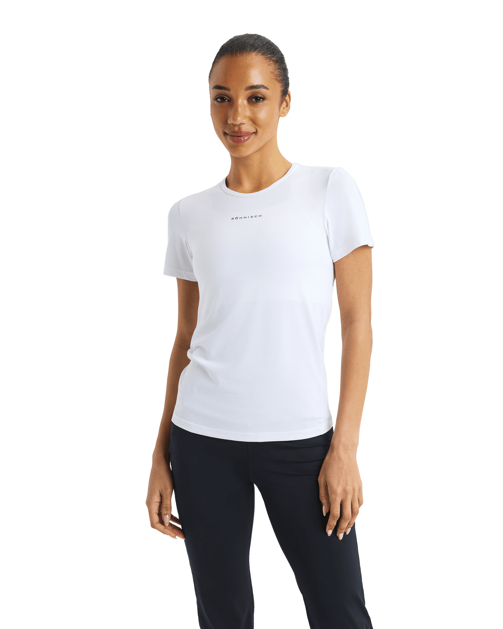 Jacquard S/S Top W White