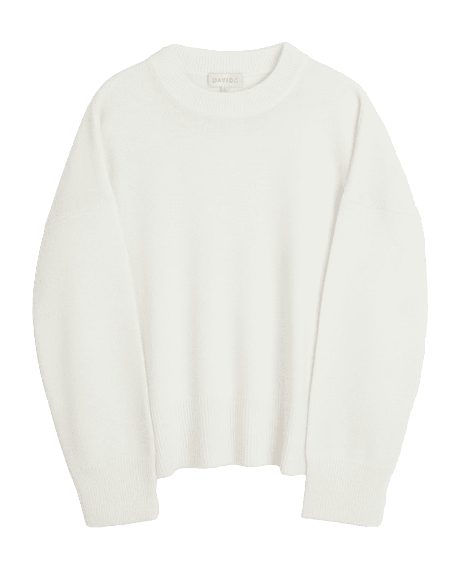Boxy O-neck Sweater W White