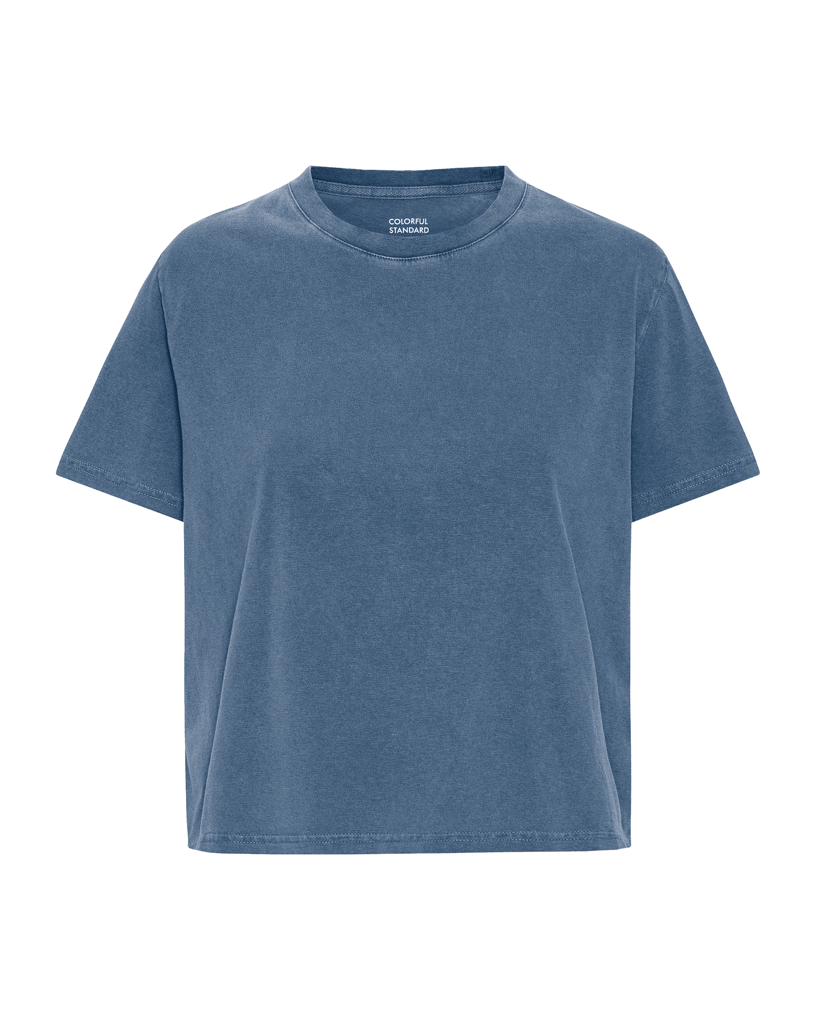 Organic Boxy Crop Tee Faded Indigo