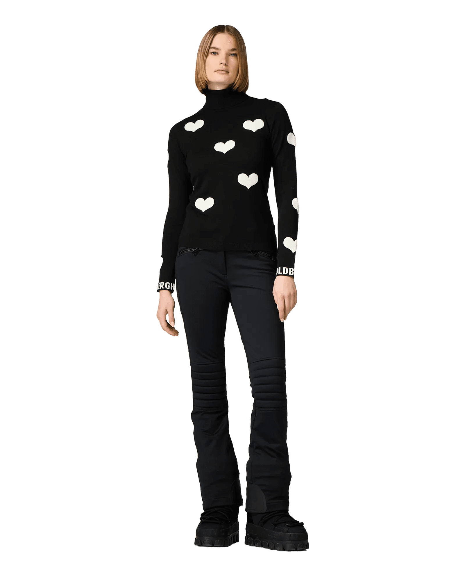 Bacio Long Sleeve Knit Sweater Black/white