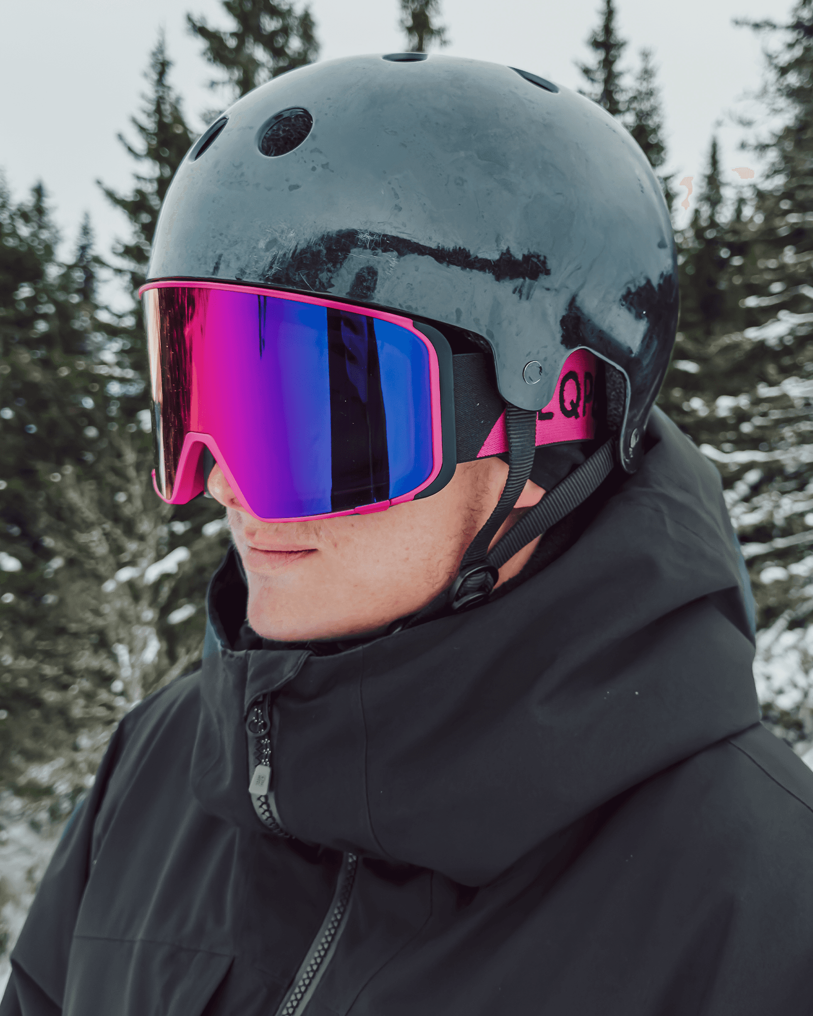 Lupin Pink/Deep Black-Smoke/Ruby Multi + Clear Rose